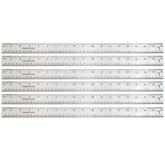 The Pencil Grip&trade; Stainless Steel Ruler, 18", Pack of 6 image {3}