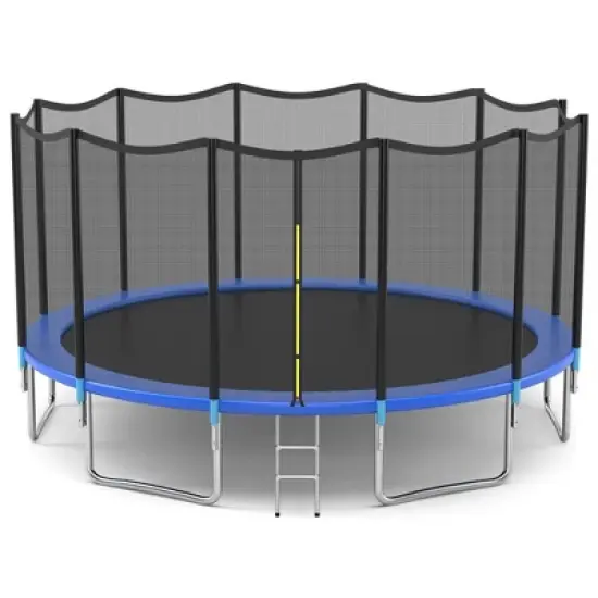 Costway 8/10/12/14/15/16 FT Outdoor Trampoline Bounce Combo W/Safety Closure Net Ladder image {9}