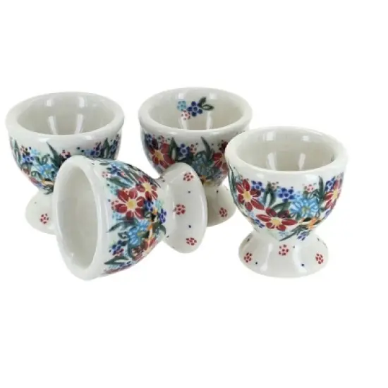 Blue Rose Polish Pottery 38-4 Vena Egg Cup Set image {7}
