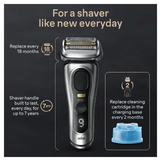 Braun Series 9-9567cc Rechargeable Wet & Dry Shaver + SmartCare Center image {7}