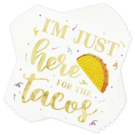 Blue Panda 100 Pack Gold Foil Napkins for Mexican Cinco de Mayo Decorations, 4 Designs, 5 x 5 inches image {8}