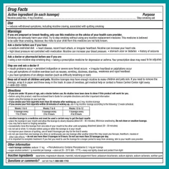 Nicorette 4MG Lozenges - Mint - 72ct image {8}