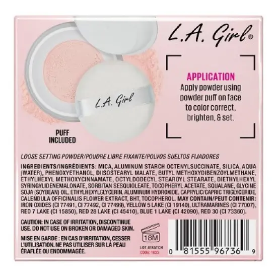L.A. Girl Pro Pink Loose Brightening & Setting Powder - 0.176oz image {1}