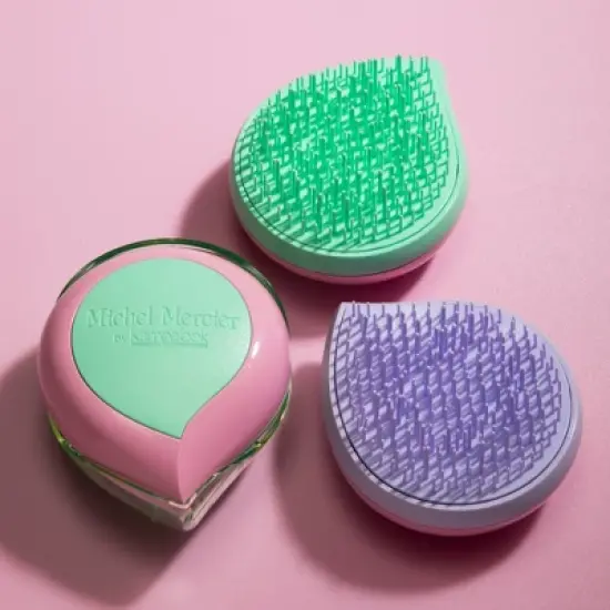 Michel Mercier Pack and Go Detangler - Unisex Detangling Hair Brush - Mini Portable Travel Size, Compact Brush - Fine Hair - Purple-Pink - 1 pc image {2}
