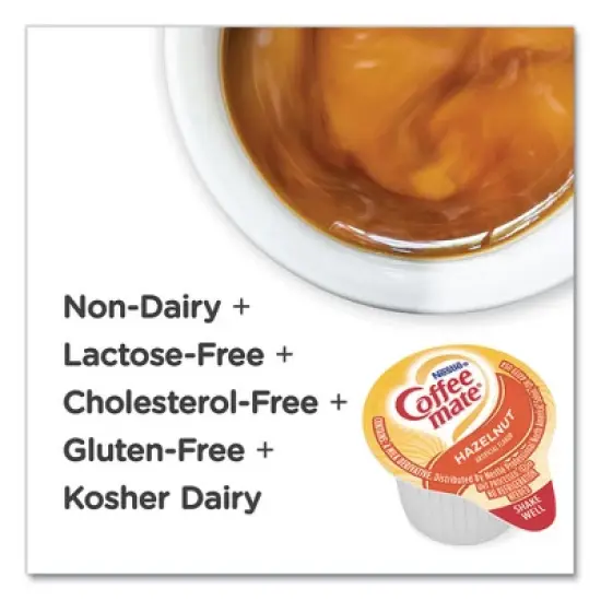 Coffee mate Liquid Coffee Creamer, Hazelnut, 0.38 oz Mini Cups, 180/Carton image {4}