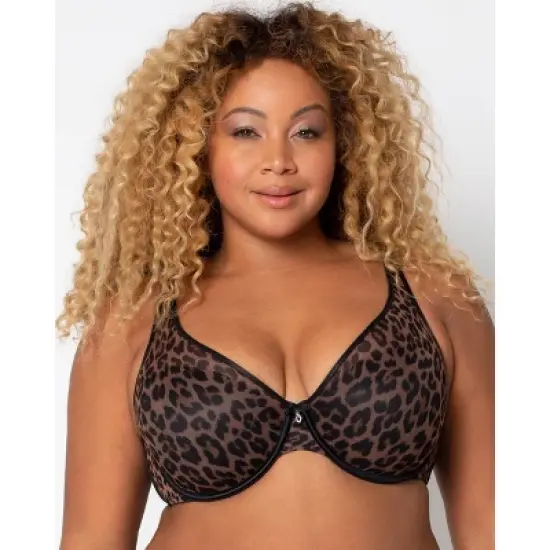 Curvy Couture Women's Sheer Mesh Plunge T-shirt Bra image {11}
