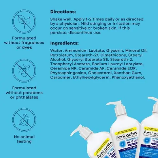 AmLactin Intensive Healing Exfoliating + Hydrating AHA Body Lotion - 14.1oz image {7}