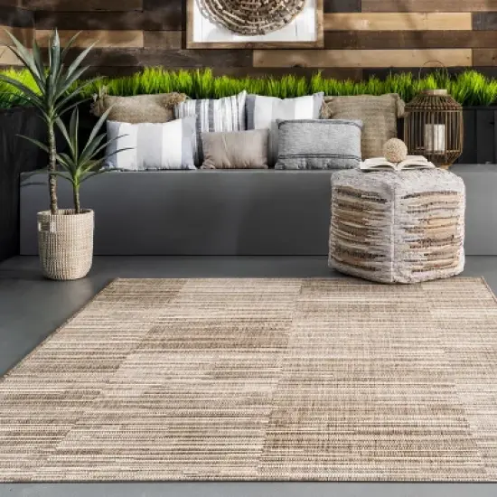 nuLOOM Shirlene Stripes Outdoor Patio Area Rug image {7}