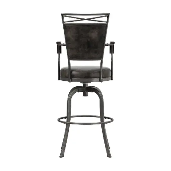 Bridgetown Metal Bar Height Swivel Stool Pewter - Hillsdale Furniture image {5}