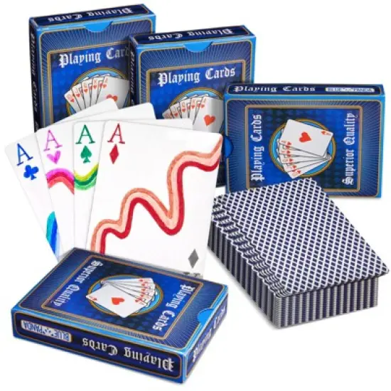 Blue Panda 224 Blank Custom Cards for DIY Game Cards, Gift Cards, Checkered Diamond Backing, 4 Decks, 3 x 4 In image {4}