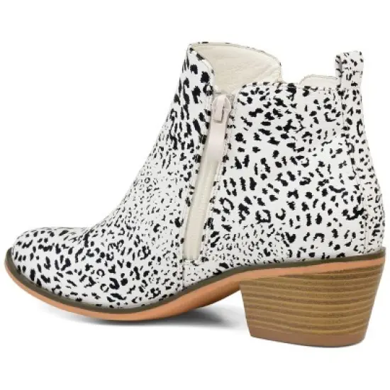 Journee Collection Womens Rebel Outside Zip Stacked Heel Booties image {6}