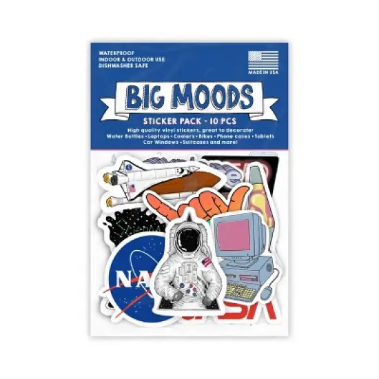 Big Moods Cool Assorted Sticker Pack 10pc image {2}
