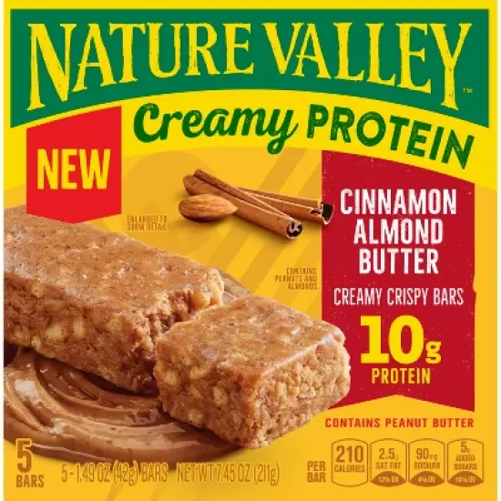 Nature Valley Creamy Protein Cinnamon Almond Butter Bars - 5ct image {3}