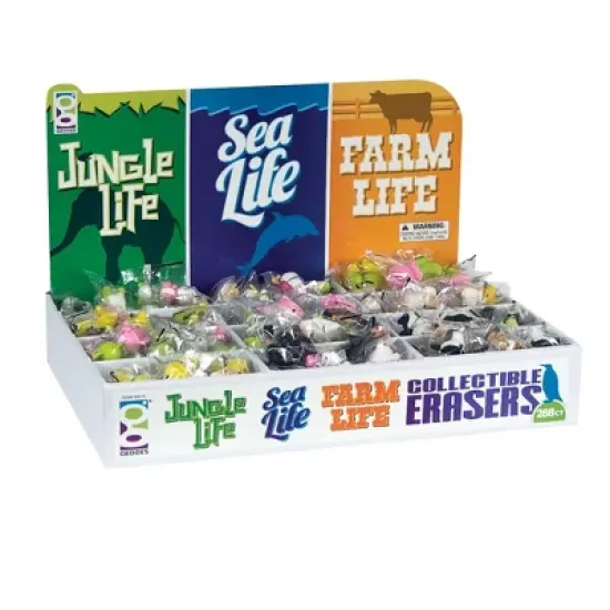 Geddes Jungle, Sea, and Farm Life 3D Eraser Assortment - 288 per display image {3}