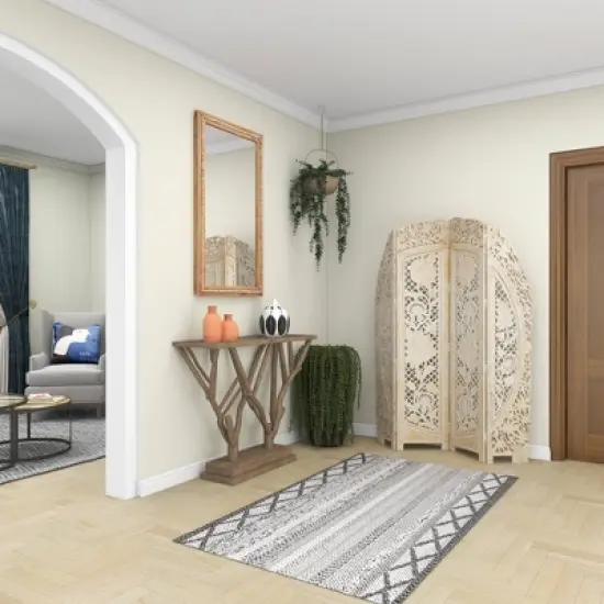 Eclectic Wood Room Divider Screen White - Olivia & May image {9}