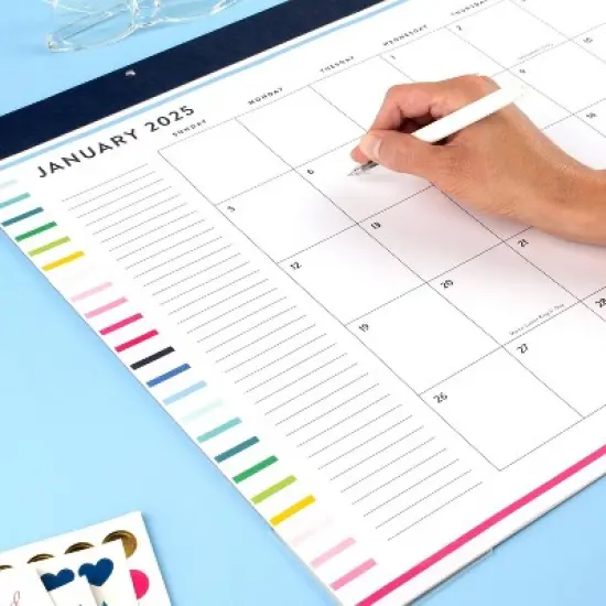 Emily Ley for At-A-Glance 2025 DeskPad 21.625"x17" Stripe: Large Monthly Planner Calendar, Multicolored, Acid-Free Paper image {1}