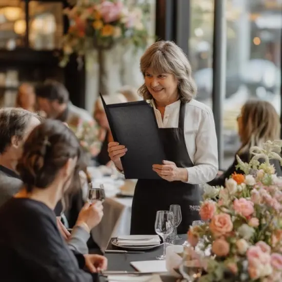 WeChef 10 Pack Restaurant Menu Covers 8.5" x 14" Book Style 8 Views Clear Cafe Black image {7}