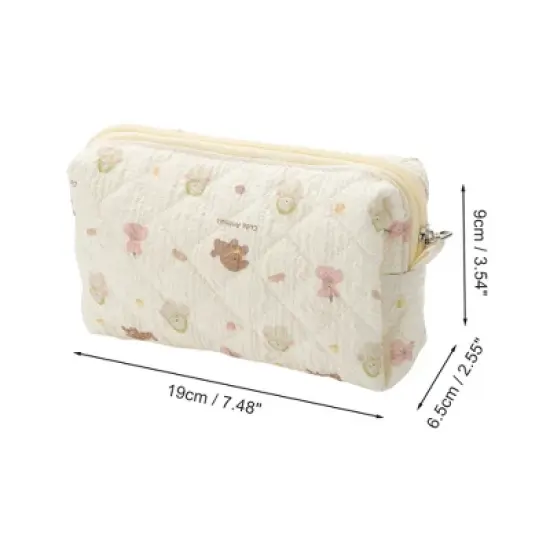 Unique Bargains Puppy Makeup Bag Beige 1 Pc image {1}