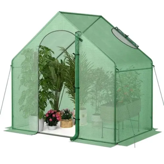 Costway 6 x 3 x 5.5FT Mini Walk-in Greenhouse with PE Cover Rustproof PE-Coated Metal Frame image {10}