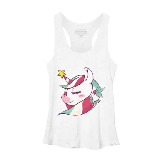 Women's Design By Humans Striped Christmas Unicorn By rasok Racerback Tank Top image {4}
