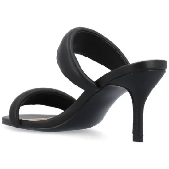 Journee Collection Womens Mellody Light Puff Strap Slip On Open Toe Pumps image {6}