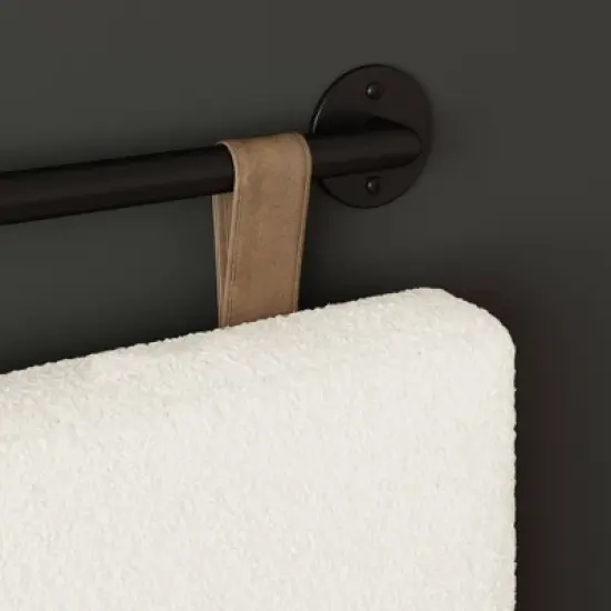 Full/Queen Charlie Boucle Kids' Headboard Cream - Nathan James: Wall Mounted MDF Upholstered Headboard image {4}