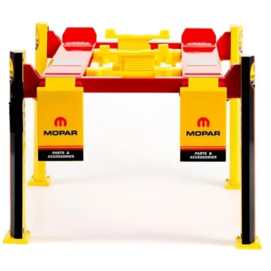 Adjustable Four Post Lift "MOPAR" Black and Yellow for 1/18 Scale Diecast Model Cars by Greenlight image {4}