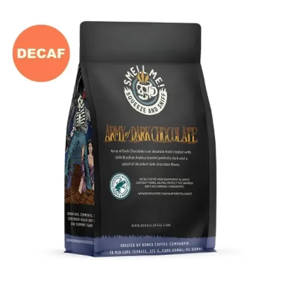 Bones Coffee Company Army of Dark Chocolate Decaf 12 oz (Whole Bean) image {2}