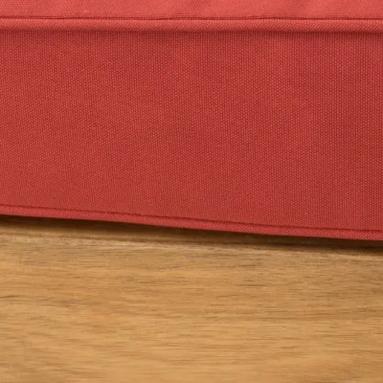 2pk Oana Outdoor Acacia Wood Right Arm Loveseat & Coffee Table with Cushion Teak/Red - Christopher Knight Home image {5}