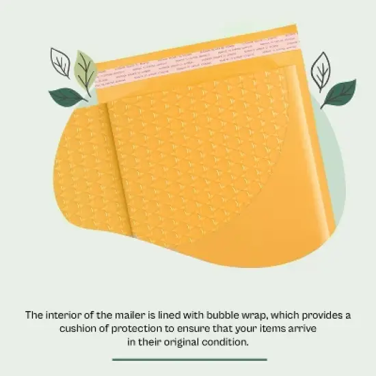 PSBM 100 Pieces 7.25" x 9.75" Kraft #DVD Padded Bubble Mailers for Shipping image {4}