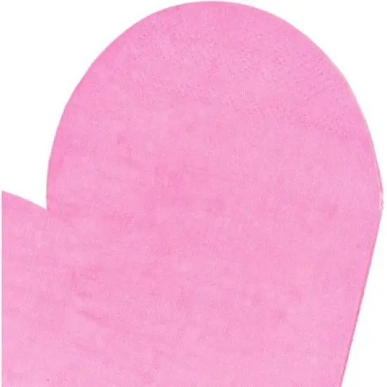 Blue Panda 50-Pack Hot Pink Heart Shaped Disposable Cocktail Paper Napkins for Valentines Party Supplies image {4}