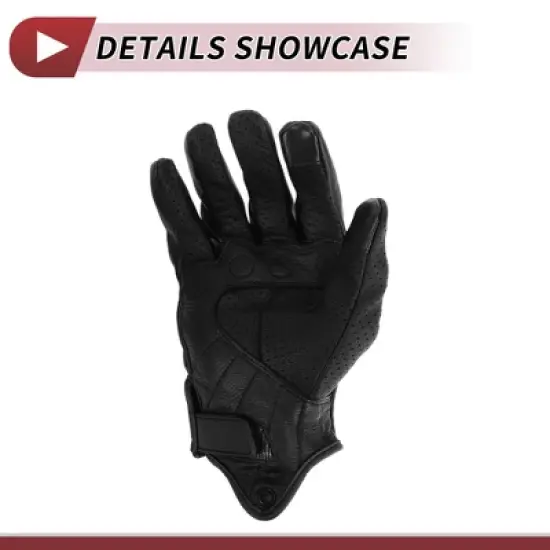 Unique Bargains Motorcycle Full Finger Gloves with Hole Black 1 Pair image {5}