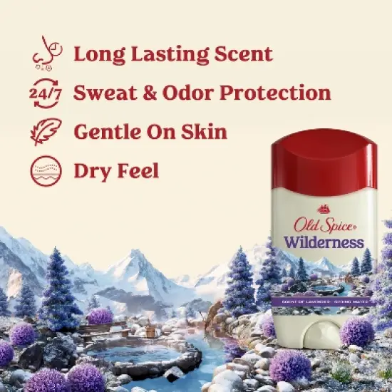 Old Spice Men's Antiperspirant & Deodorant Wilderness with Lavender - 2.6oz/2pk image {2}