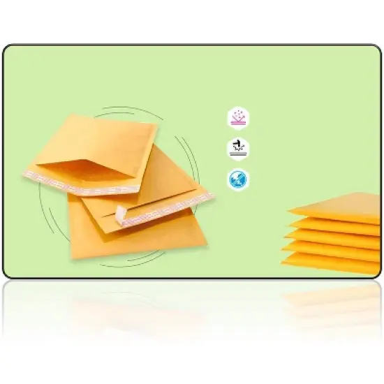 Link #2 8.5" X 12" Kraft Paper Bubble Mailers Padded Self Seal Shipping Envelopes Pack of 10/25/50/100 image {2}