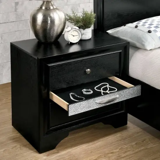 3pc Whether by Bed Nightstand and Dresser Set Black - miBasics image {9}