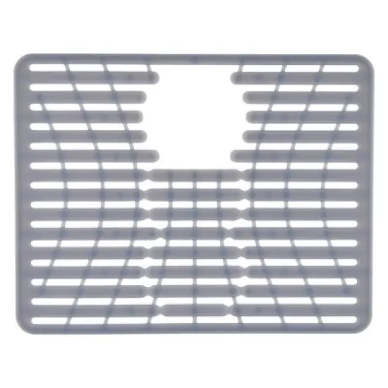 OXO 16.3" x 12.8" Silicone Sink Mat Gray: Kitchen Sink Protector & Dish Drying Rack image {2}