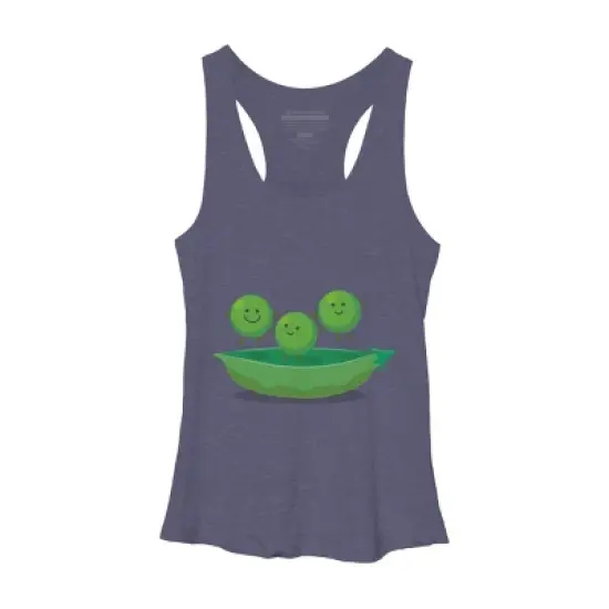 Women's Design By Humans Cute jumping peas in pod cartoon illustration By thefrogfactory Racerback Tank Top image {7}