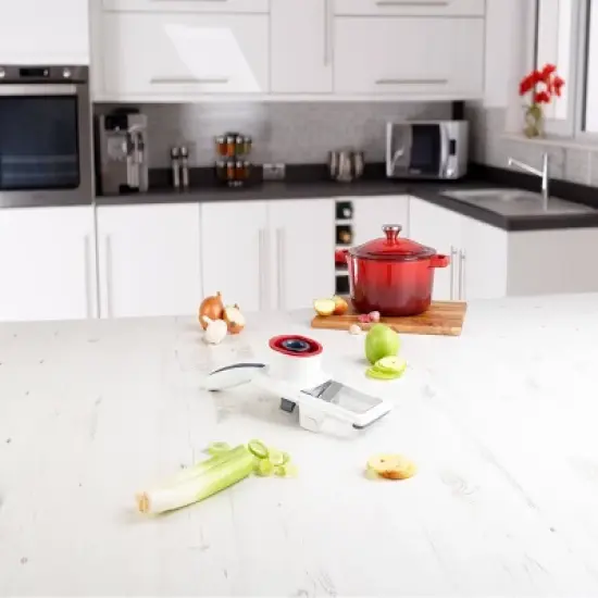 Zyliss Easy Control Handheld Kitchen Slicer Red/Gray/White: Mandoline Vegetable & Potato Slicer, Ergonomic Handle, Dishwasher-Safe image {5}