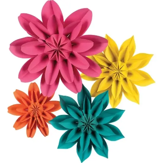Teacher Created Resources&reg; Beautiful Brights Paper Flowers, Pack of 4 image {3}