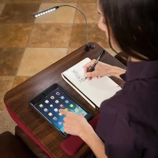 Sofia + Sam Memory Foam Lap Desk with USB Light - Burgundy image {6}