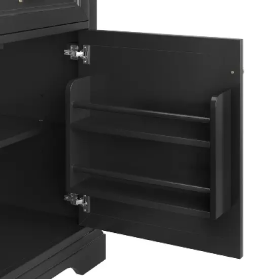 Whisen 36" Bathroom Vanity with Ceramic Sink Top, 4 Drawers & Soft-Close Door, Freestanding Cabinet with Metal Handles, 8" Faucet Holes image {12}