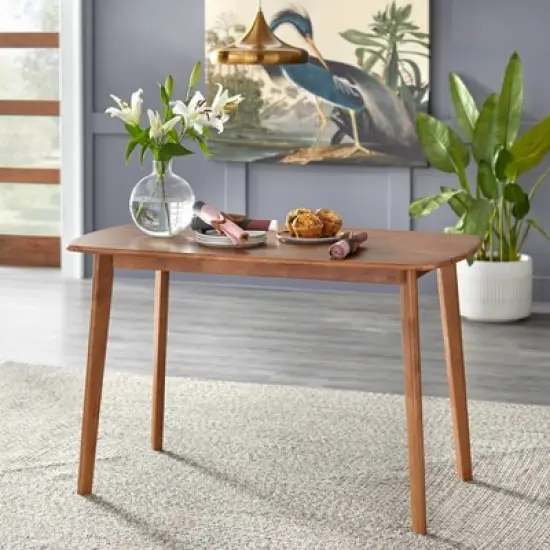 Nettie Mid-Century Modern Rectangular Dining Table Walnut Finish - Buylateral image {1}