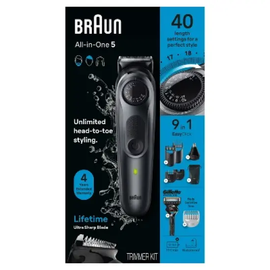 Braun All-In-One Style Kit Series-5 AiO5470 Rechargeable 9-in-1 Body Beard & Hair Trimmer image {1}