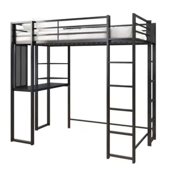 Twin Adele Loft Bed with Desk Black - Room & Joy image {3}