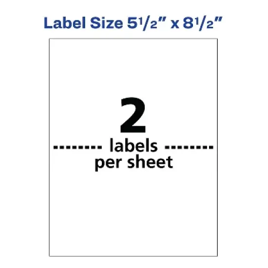 Avery WeatherProof Shipping Labels w/TrueBlock Laser White 5 1/2 x 8 1/2 100/Pack 5526 image {6}