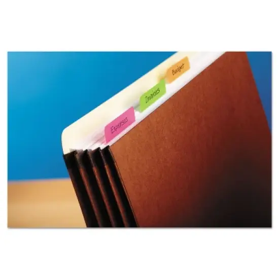 Post-it File Tabs 2 x 1 1/2 Solid Flat Assorted Bright 24/Pack 686PLOY image {3}