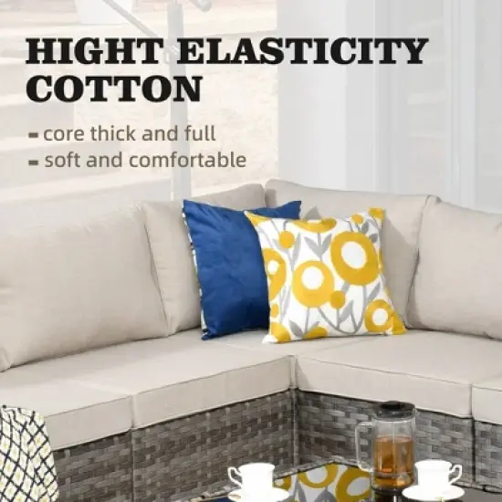 Marlton 9pc Wicker Outdoor Patio Furniture Set Conversation Sofa Sectional with Swivel Chairs and Cushions image {4}