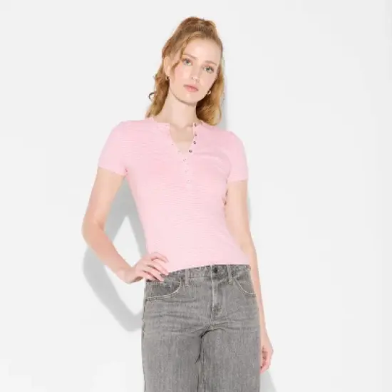 Women's Short Sleeve Henley T-Shirt - Wild Fable&trade; image {1}