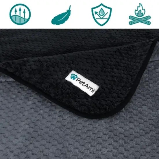 PetAmi Waterproof Dog Blanket, Leakproof Fleece Throw for Pet Cat Puppy Kitten, Reversible Washable Soft Plush Cover image {2}