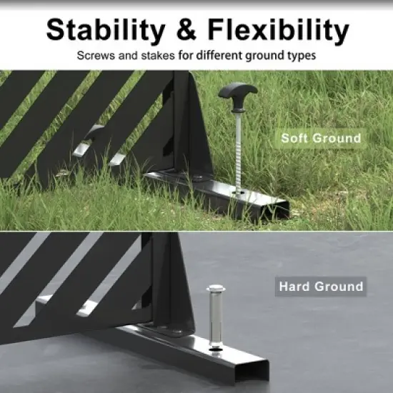 Lirago 72 in Galvanized Fence Panels Outdoor Privacy Screen image {3}